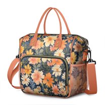 Pioneer Flower Floral Print Pattern Womens Lunch Box for Work,Insulated Large Lunch Bag for Tween and Teen,Loncheras Para Mujer,Leakproof Adult Lunch Bag for Work,Beach,Travel,Picnic,Camping