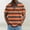 Orange, variant on Mens Striped Polo Shirts Horizontal Striped Breathable Shirts Loose Fit Beach Top for Cruise
