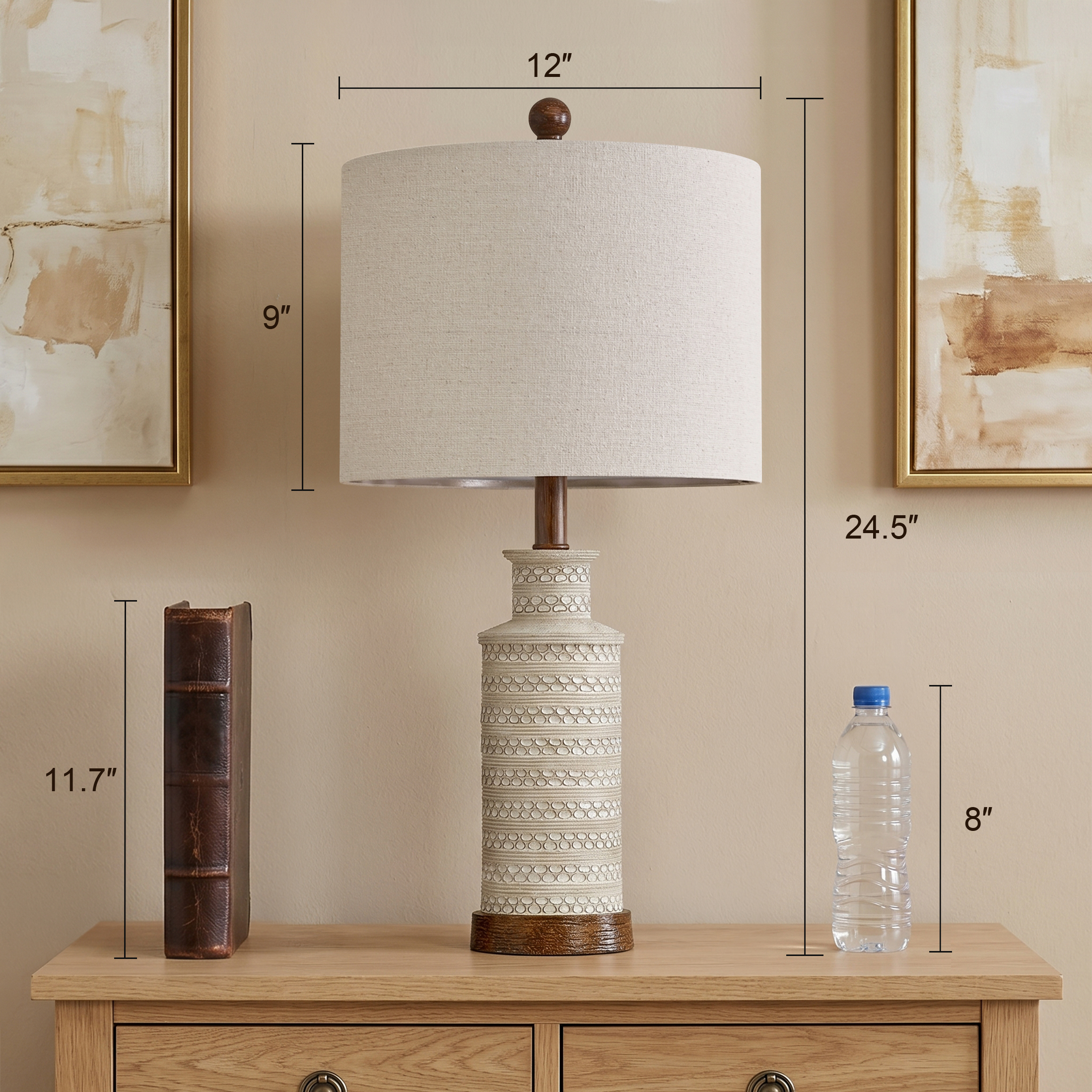 Oneach Bedside Table Lamps, Set of 2, 24 Inch photo 3