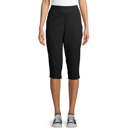 Time and Tru - Time and Tru Women's Woven Pull On Capris - Walmart.com