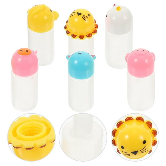 FESTFENDS Mini Plastic Condiment Bottles 6Pcs 1.57x0.55x0.55in Refillable Seasoning Containers