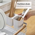 thumbnail image 5 of Dish Drainer Rack With Removable Drip Tray, Metal Kitchen Dish Drying Rack Organiser With Wooden Handles, Dish Rack, 5 of 5