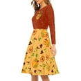 thumbnail image 3 of FKELYI Hallo Fall Women Dress Size L Lightweight A Line Swing Skater Twirl Dresses Elastic Thanksgiving Pumpkins Women Dress Long Sleeve Party, 3 of 4