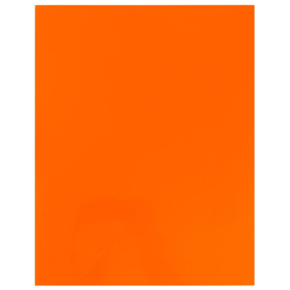 JAM Paper Glossy Two Pocket Folders, Orange, 50 per Pack