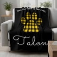 thumbnail image 2 of Cats Pawprints Blanket Soft Cozy Warm Throw Blanket for Couch, Plush Fuzzy Flannel Fleece Blankets for Sofa, Yellow Black Buffalo Plaid Pets Paw Bed Blankets Lightweight Gifts for Women, 32"x48", 2 of 9