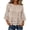 Khaki, variant on Women 3/4 Sleeve Crewneck Fall Fashion Tops Dressy Casual Flowy Shirts Blouses Cute Ruffle Tops Loose Fit Blouse Navy S