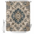 thumbnail image 2 of Blue Brown Boho Waterproof Fabric Shower Curtain,Ethnic Vintage Southwestern Geometric Waterproof Fabric Shower Curtain for Bathroom Curtains Bathtubs Shower Curtains with 12 Hooks Standard 72x72, 2 of 8