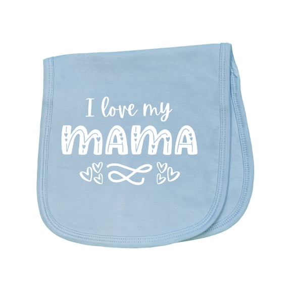 Inktastic I Love My Mama with Hearts Baby Burp Cloth