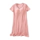 thumbnail image 2 of HongQid Womens Nightgowns Short Sleeve Sleepwear Crew Neck Loungewear Color Block Nightshirt Summer Dresses, 2 of 8