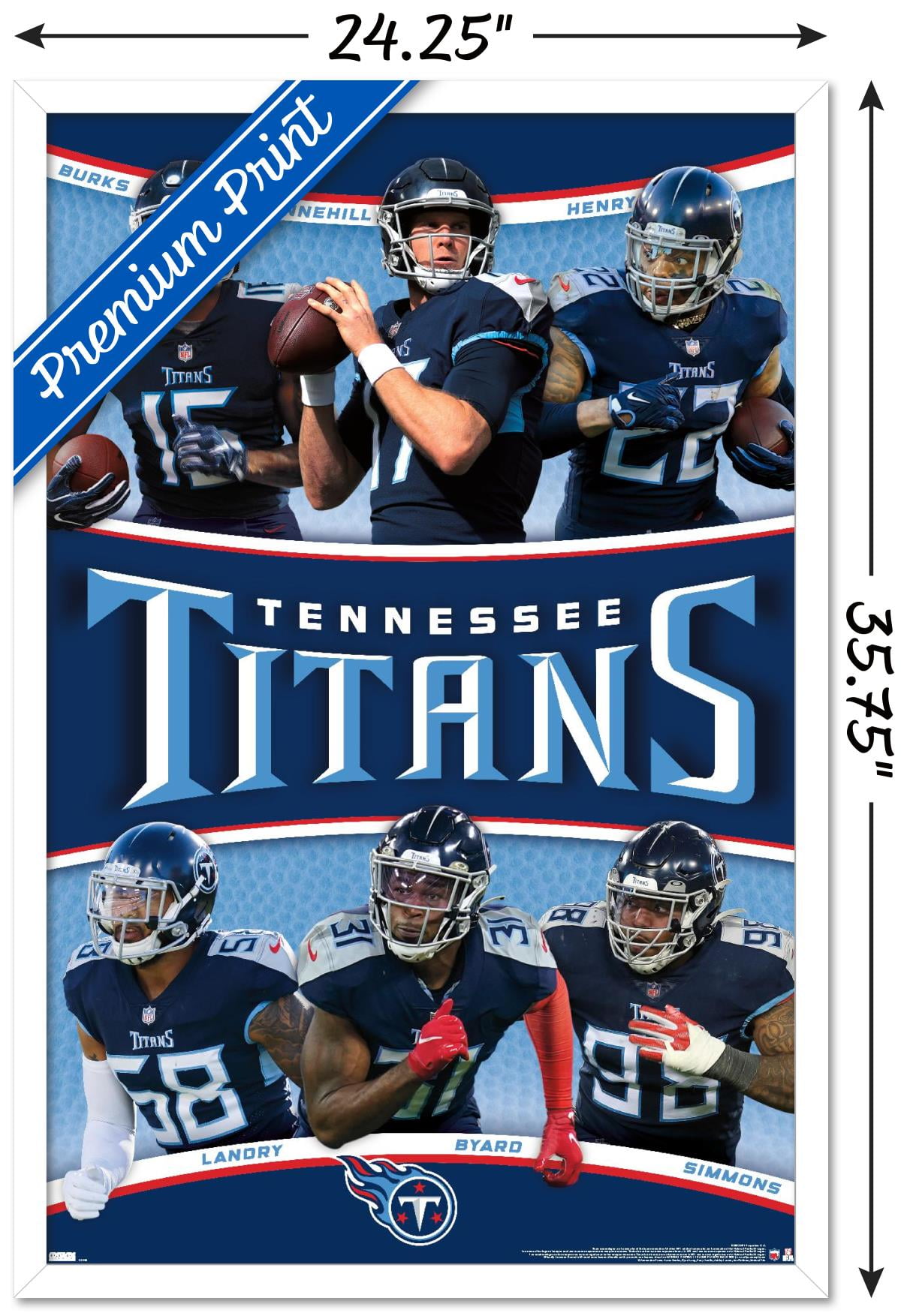 NFL Tennessee Titans - Team 22 Wall Poster, 22.375" x 34" Framed