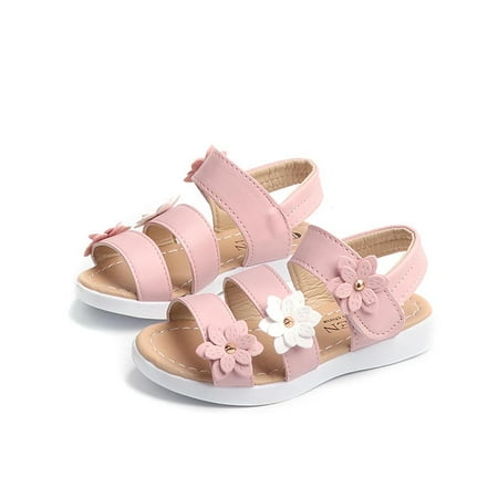 

Zanvin Sandals on Clearance Kids Sandals Toddler Sandals Baby Girl Shoes Children Girls Sandals Princess Open-toed Soft Bottom Flowers Roman Beach Shoes Pink 21