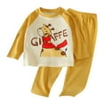 thumbnail image 3 of Girls Boys Clothing Sets Kids Long Sleeve 2 Piece Outfits Sweatsuits with Pockets Loungewear 4-14 Years Yellow 1-2 Year, 3 of 6