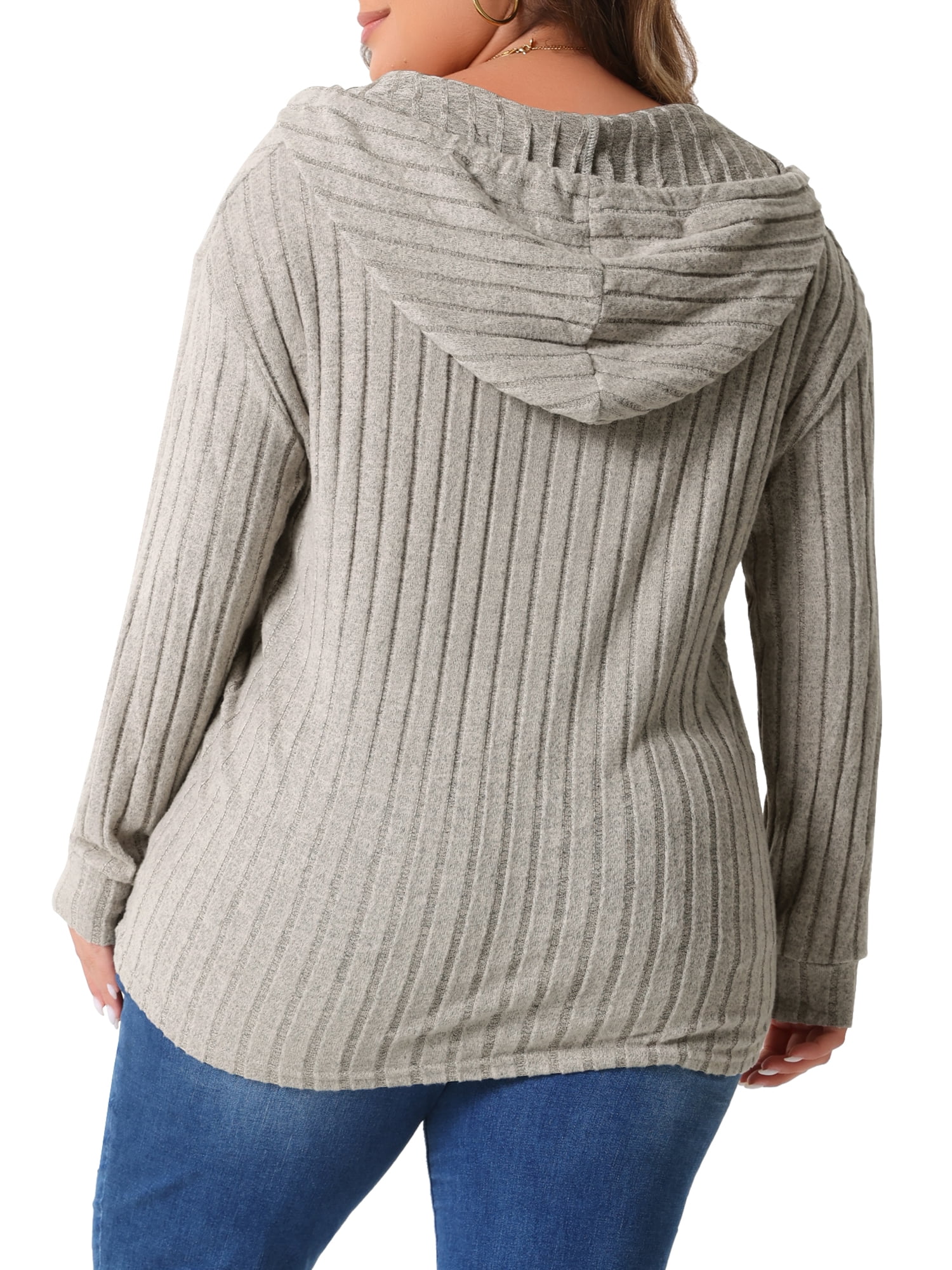 DARING DIVA Women's Plus Size Fashion Hoodie Lightweight Drawstring Sweatshirts 2X Khaki