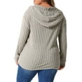 thumbnail image 4 of DARING DIVA Women's Plus Size Fashion Hoodie Lightweight Drawstring Sweatshirts 4X Khaki, 4 of 6