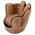thumbnail image 4 of Pemberly Row Chaises pour Enfants en Forme de Gant de Baseball en Similicuir Marron, 4 of 10