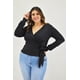 thumbnail image 1 of Blusa escote cruzado Roman Fashion /Tallas Extras, 11758 (Negro) negro 40, 1 of 7