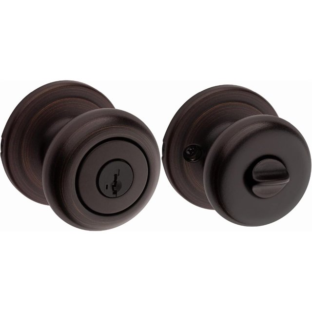 Troy Matte Front Door Knob with Lock and Key Exterior/Interior Door Handles with Lock Keyed Entry Door Knobs for Front Door Bedroom Bathroom & Office Traditional Home Décor