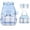 Blue, variant on Color Block Backpack for School Kids Cute Backpacks for Girls Elementary Lighweight Bookbag with Lunch Box Pencil Case 3 in 1