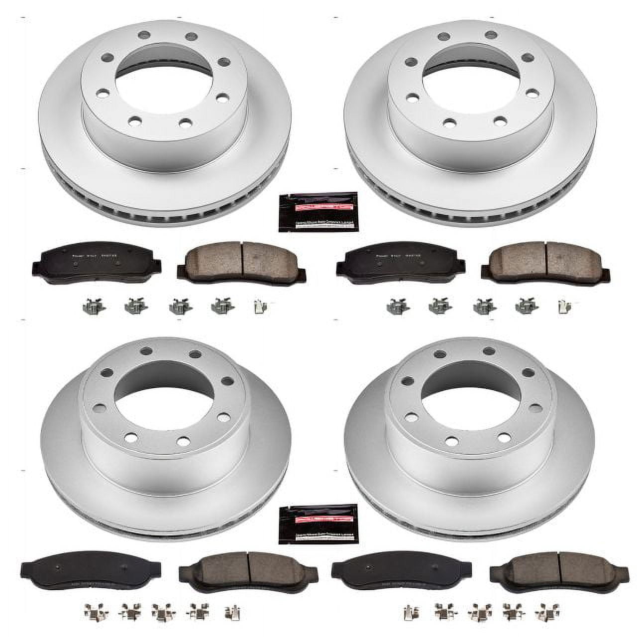 PowerStop Front and Rear Geomet Coated Brake Rotor and Pad Kit Fits: FORD Select Models CRK5573