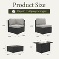 thumbnail image 7 of LayinSun 8 Piece Patio Furniture Set with 44" Propane Gas Fire Pit Table, Outdoor Sectional Conversation Set Wicker Rattan Sofa Set with Coffee Table, 7 of 7