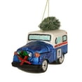 thumbnail image 3 of Northlight Delivery "USPS Mail" Truck with Tree Glass Christmas Ornament - 5" - Blue and White, 3 of 4