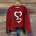 thumbnail image 5 of EchfiProm Plus Size Sweaters for Women Holiday Pullover Valentine Crewneck Heart Print Oversized Work Red Womens Outfits, 5 of 6
