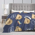 thumbnail image 4 of DouZhe Ultra-Soft Micro Fleece Lightweight Flannel Bed Blanket, Cartoon Cute Bear Print Cozy Warm Throw Blankets, 50"x40", 4 of 7