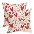 thumbnail image 2 of Oillow Valentine'S Decor Pillow Covers 18X18 Red Love Heart Throw Pillow Covers Wedding Valentine'S Day Mother'S Day Anniversary Pillowcase Linen Cushion Case Decoration for Sofa Couch B, 2 of 6