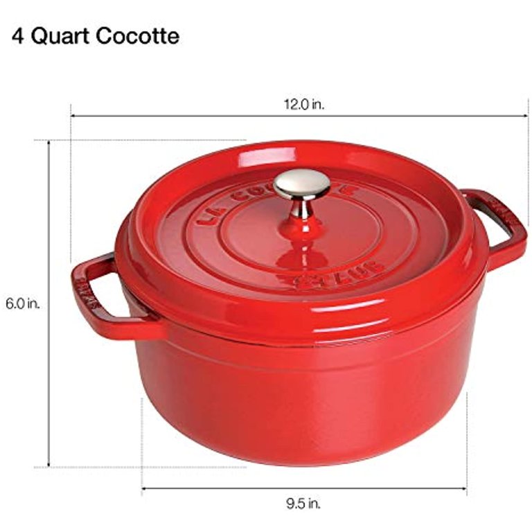 6 Quart Nonstick Aluminum Dutch Oven with Lid in Cherry - Red