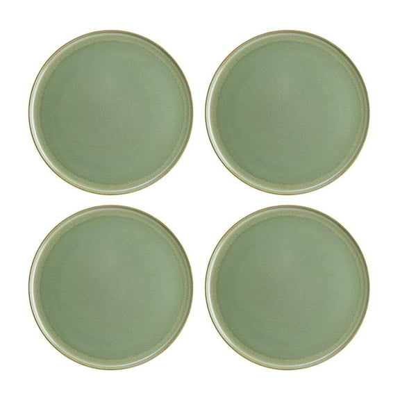 Sage dia.6.25" Round Green Vitrified Plate (Set of 4)