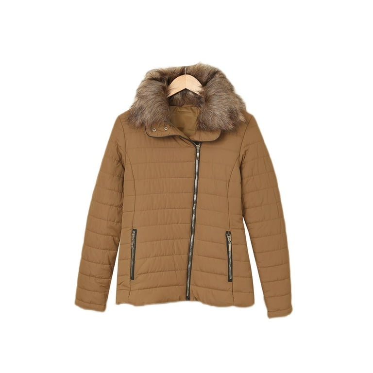 Fluffy camel cheap jacket