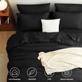 thumbnail image 2 of Juego de edredón CozyLux, completamente negro, 7 piezas, cama en bolsa, 2 of 9