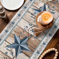 thumbnail image 3 of Texas Star Rustic Table Runner 36 Inches, Country Blue Berry Brown Wooden Plank Bed Runner Dresser Scarves Tabletop for Indoor Outdoor Parties/Ceremony/Banquet, 13"x 36", 3 of 8