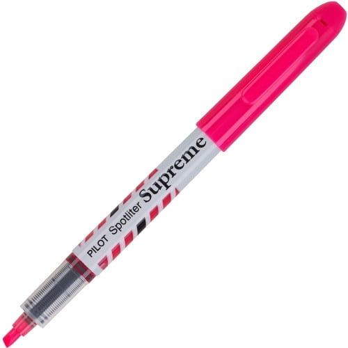 Pilot Spotliter Supreme Highlighters Chisel Marker Point Style - Fluorescent Pink - White Barrel - 12 / Dozen