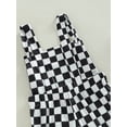 thumbnail image 6 of Toddler Kids Girls Overalls Checkerboard Plaid Print Sleeveless Flare Pants Jumpsuits Summer Casual One-Piece Outfit, 6 of 8