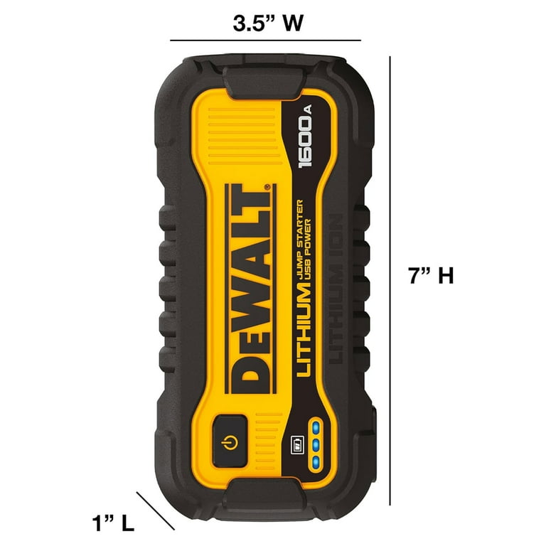 DEWALT Lithium Jump Starter with 1600 Peak Amps USB Power Bank and