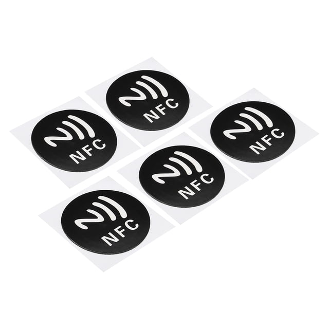 Pegatinas NFC Uxcell NFC213, pegatinas de etiqueta, 144 bytes de memoria, etiquetas NFC redondas en blanco, paquete de 5