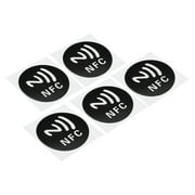 Uxcell NFC Sticker NFC213 Tag Sticker 144 Bytes Memory Blank Round NFC Tags Black 5 Pack