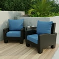 thumbnail image 2 of Jordan Manufacturing 46.5" x 24" McHusk Capri Blue Crosshatch Rectangular Outdoor Deep Seat Chair Cushion Set with Welt, 2 of 10