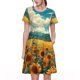 thumbnail image 1 of Disketp Field Style Bicycle Young Sunflower para Vestido de Manga Corta para Mujeres, Vestidos de Verano para Mujeres, Casual y Holgado para la Playa, 1 of 6