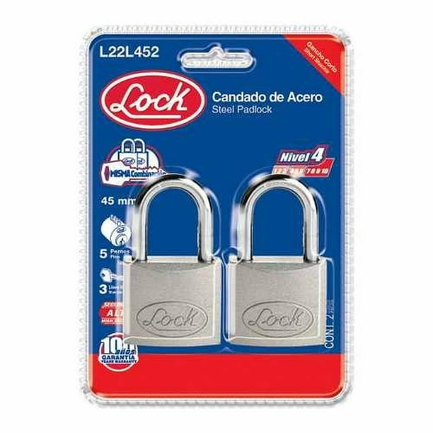 Candado Lock De Aluminio 30 Mm Con Gancho Largo L22L452