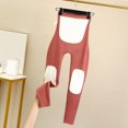 thumbnail image 2 of Gibobby leggings niña Mujeres Casual Otoño e Invierno Color sólido cintura alta vientre más terciopelo grueso cálido vientre rodilleras pantalones cálidos（Rojo, XXXL), 2 of 3
