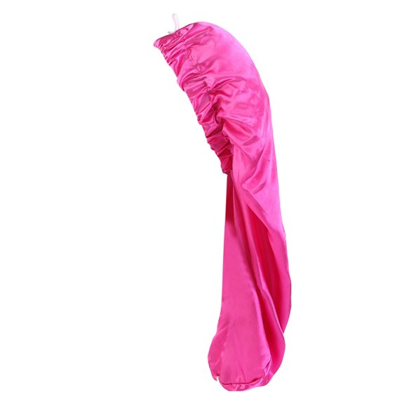 HNMKIU Stylish Satin Sleep Bonnet for Women with Long Hair Large Elastic Hair Cap Breathable Nighttime Hot Pink,One Size