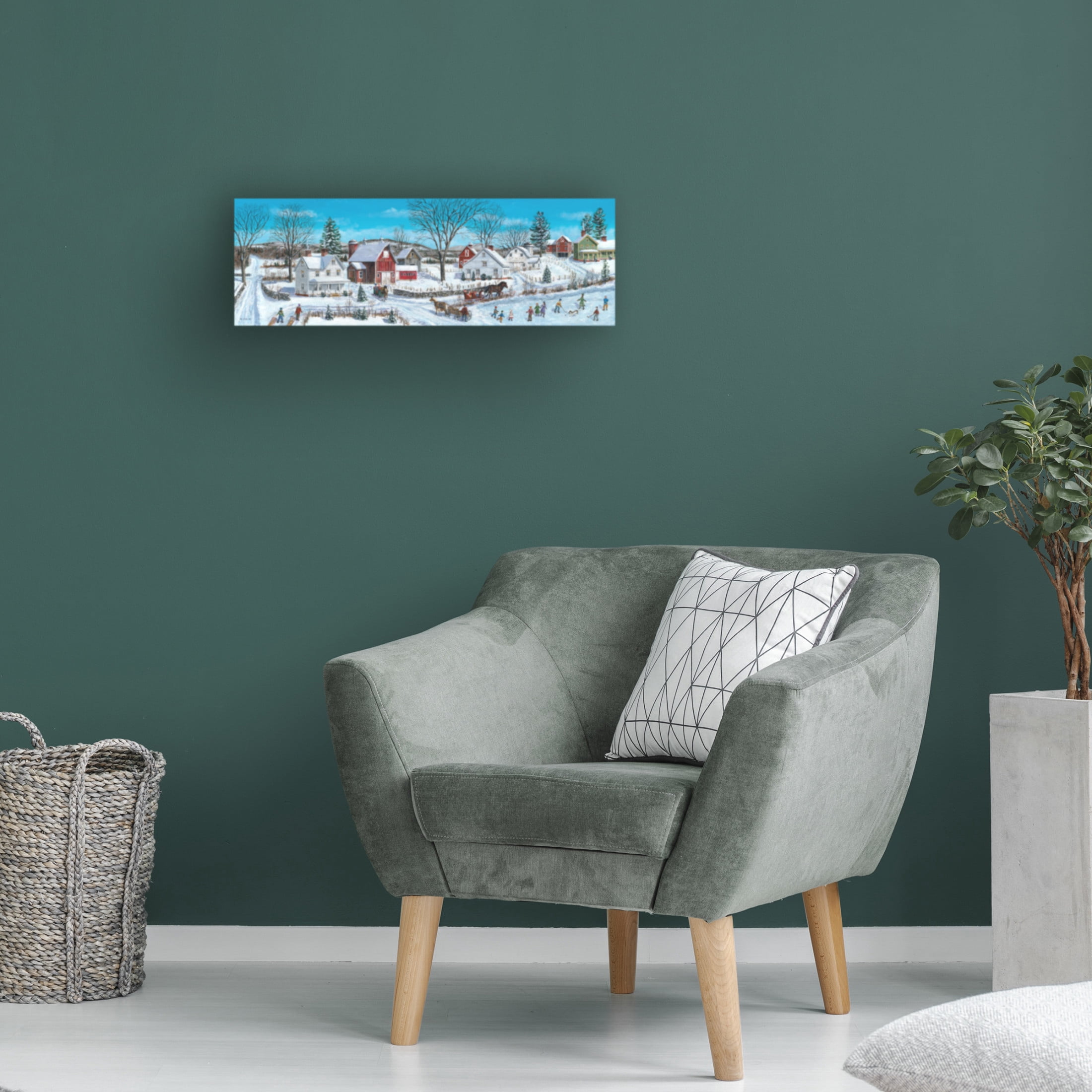 Canvas Wall Art - Bob Fair 'Sunday Afternoon' Wall Art for Living Room, Bedroom, or Office Décor by Trademark Fine Art - 19 x 6 Inches
