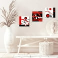 thumbnail image 5 of 3 PCS Modern Red Decor Geometric Abstract Prints Kitchen Decor Wall Art Black and White Red Decor Nordic Style Bathroom Picture Canvas Wall Art Abstract Artwork Decorations for Bedroom (14X14inchX3pcs, 5 of 6