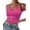 Pink Leopard, variant on Women Halter Top Backless Scroop Neck Slim Stretchy Ribbed Knit Camisole Crop Tops