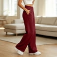 thumbnail image 5 of Liuinsasek Women's Winter Long Sweatpants Loose Wide Leg Pants Elastic Waistband and Pockets High Waisted Sweatpants, 5 of 10