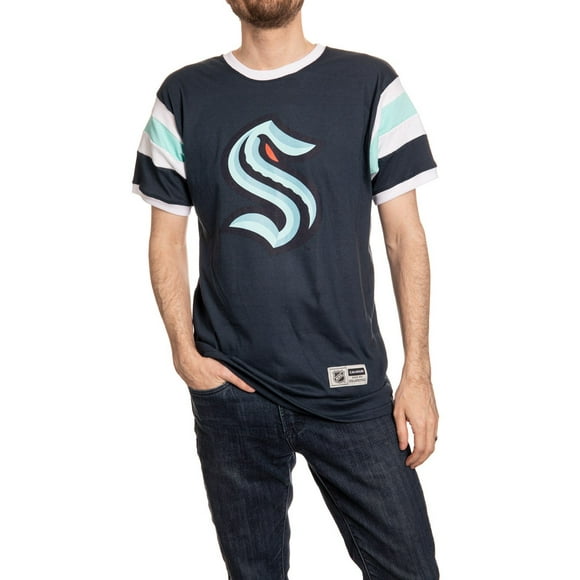 Seattle Kraken Retro Varsity Inset Sleeve T-Shirt