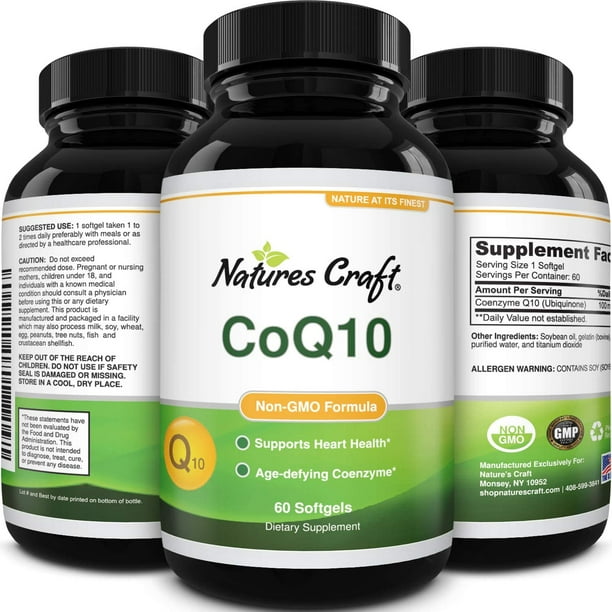 Coenzyme Q10 100mg Energy Pills for Anti Aging Skin Care and Heart