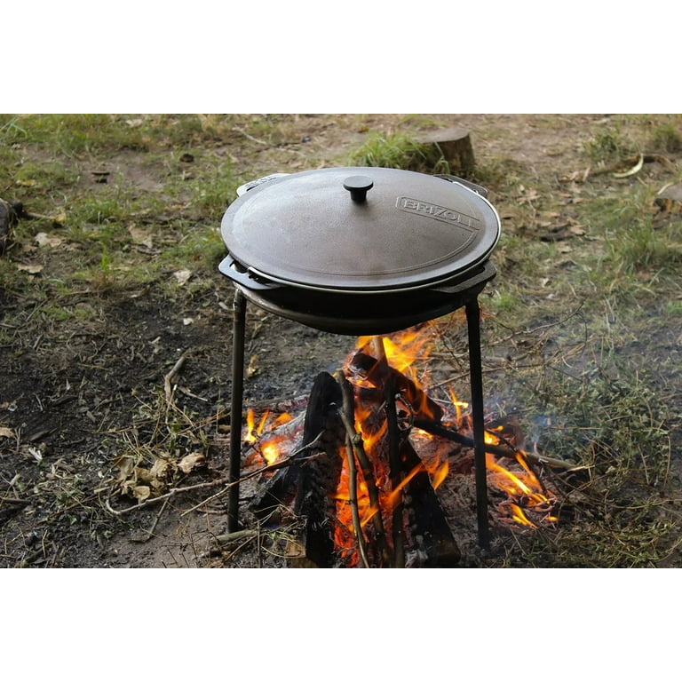 22 L Cast Iron Cauldron for Camp Fire Deep Pan Lagman Kazan with